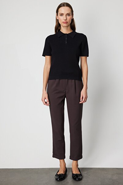 ON Pulover tricotat cu mâneci scurte împletite