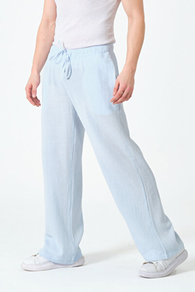 RELAXL Wide Leg Oversized Casual Ice Blue Sweatpants Plus Size