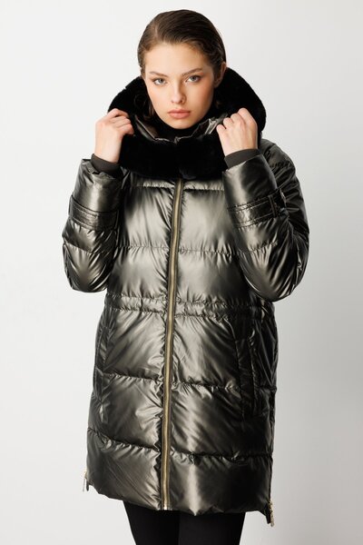 Ekol Parlak Kumaş Şişme Mont