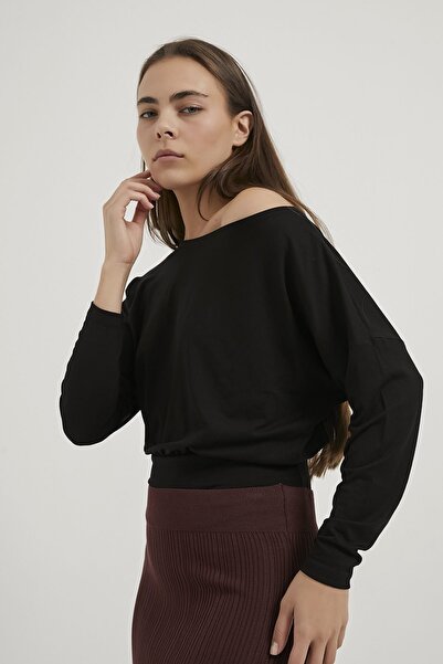 Arma Life Armalife 1506 low shoulder draped knit women's blouse