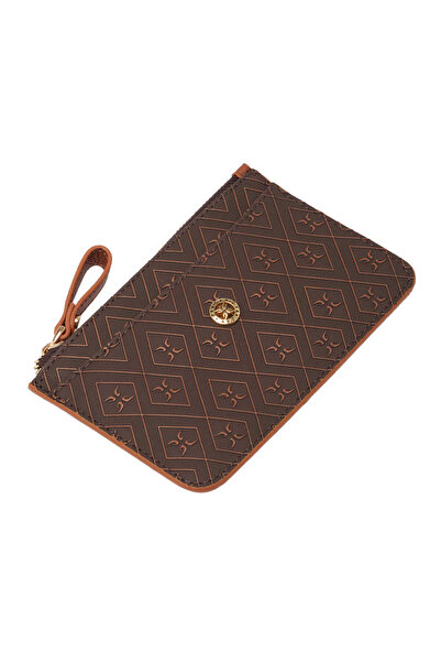 Tergan Kahve Print Kadın Cüzdan - S1CB00055821-R1P