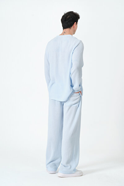 RELAXL Wide Leg Oversized Casual Ice Blue Sweatpants Plus Size