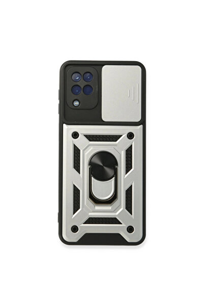 Najmaddin حافظة سامسونج جالاكسي A22 بارس مع حلقة عدسة سيليكون - فضي