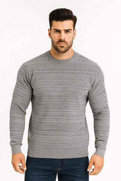 Markova Uzu Kollu Pamuk Karışımlı Rahat ve Sıcak Tutan Kumaşlı Regulear Kesim Bisiklet Yakalı Erkek Triko