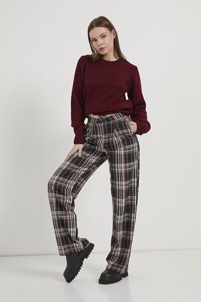 Arma Life Armalife 0421 Plaid Palazzo Premium Women's Pants