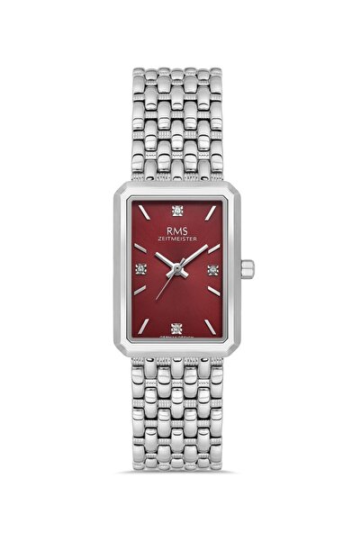 RMS Zeitmeister Rms.1.Ag2110.113 Rectangular Case Crystal Glass 5 Atm Water Resistant Metallic Color Women