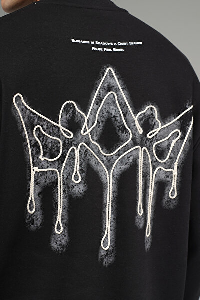 Butik Trend Biz велосипедна блуза с бродерия на гърба и прекалено голям размер