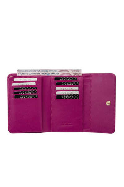 Tergan Fuchsia Genuine Leather Women's Wallet - S1Cb00005730-J7E