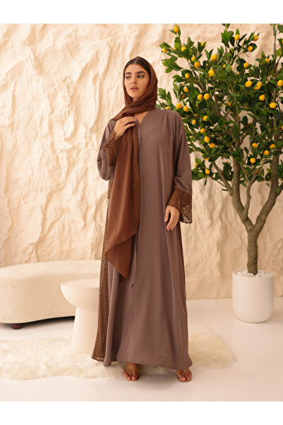 IKKXA Cocoa Lace Abaya