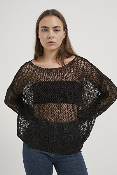 Arma Life Armalife 2925 low shoulder transparent knit women's blouse