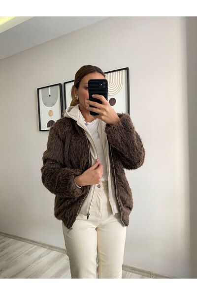 TB Butik Premium, Detachable Hood, Zippered Plush Coat