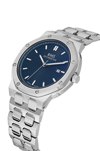 RMS Zeitmeister Rms.1.Ag2052.03 Steel Case with Calendar Steel Band 5 Atm Water Resistant Metallic Color E