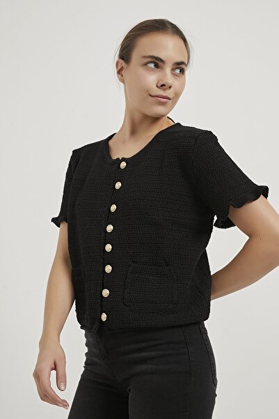 Arma Life Armalife 4919 Button Detail Short Sleeve Women's Cardigan