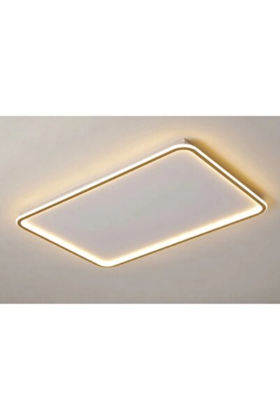 Monolux 60*40CM İÇE VE DIŞA IŞIK LED AVİZE PLAFONYER SİYAH (RAL9005) SARI IŞI...