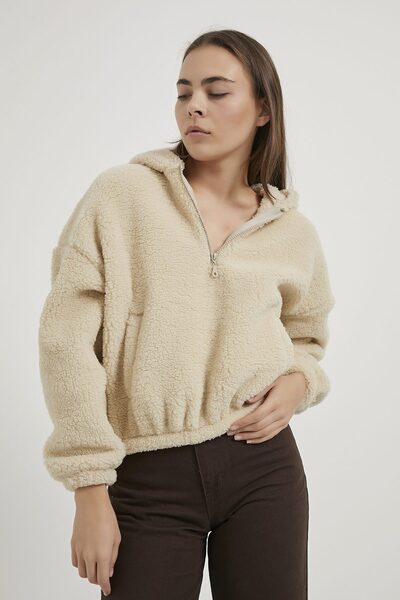 Arma Life Armalife 5038 zippered neck Hooded plush women's sweatshirt