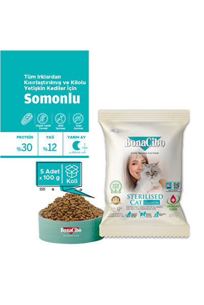 BonaCibo Adult Cat Sterilised Somonlu Kısırlaştırılmış Yetişkin Kedi Maması, ...