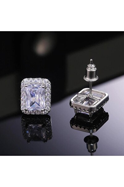 Pursehuit Silver-colored earrings with zirconia stones, Noora C18