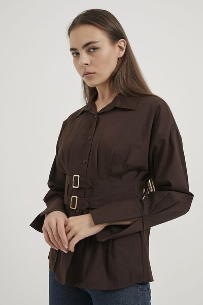 Arma Life Armalife 3820 belted waist corset detail premium women's shirt