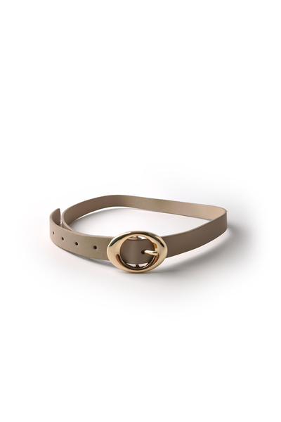 Ecrou Circle Buckle Belt Beige