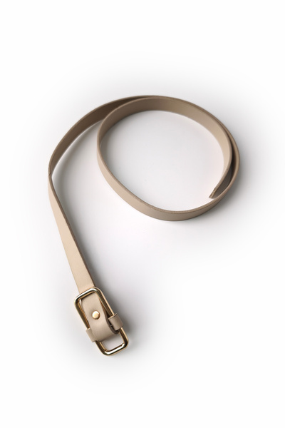 Ecrou Rectangular Buckle Belt Beige