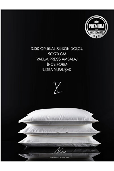 İz Home İz Premium 3 Adet Slim Yastık | Ultra Yumuşak Dolgu | Micro Kumaş | İnce Form | Vakum Press Ambalaj
