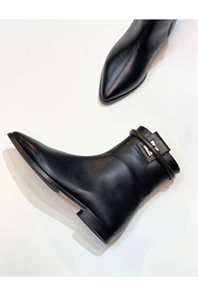 StilloShoe Düz Sivri Hakiki Deri Bot