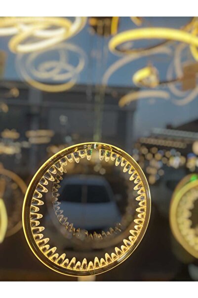 FAZ Modern round LED chandelier with three-color lighting (white, yellow, and warm white). Elegant design suitable for living rooms and bedrooms. 60s