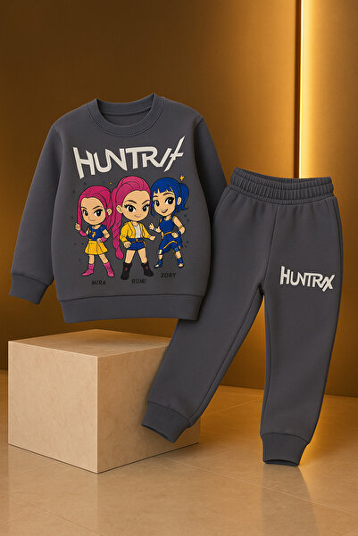 Aselin Kids Children's K-Pop Demon Hunters Hunterix Zoey Rumi Mira Printed Girls' Tracksuit Set