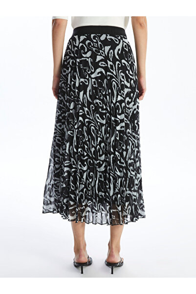 LC Waikiki Візерунчаста плісирована жіноча спідниця з еластичною талією