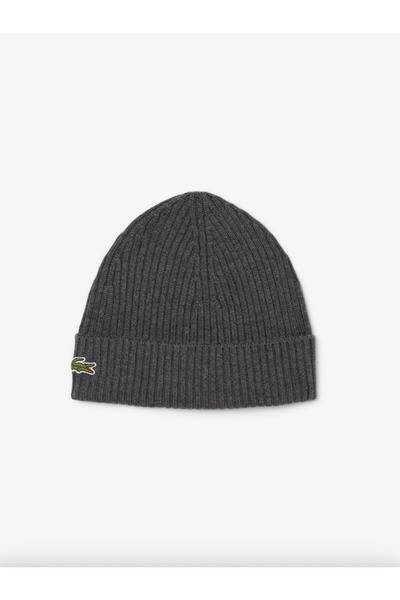 Lacoste Rib Knit Brushed Wool Beanie