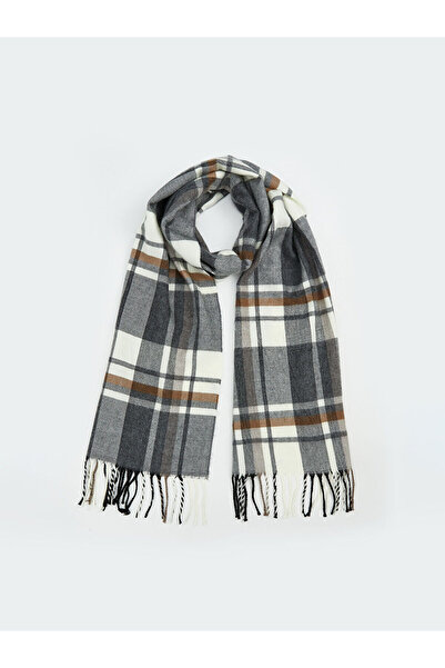 LC Waikiki Чоловічий шарф з деталями з китицями та картатим візерунком