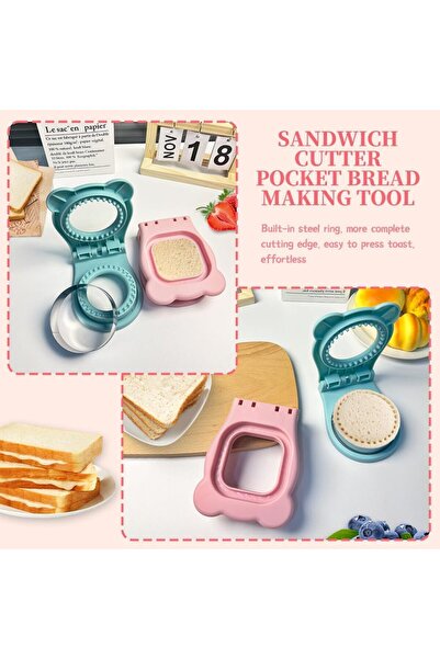Generic Square Round Sandwich Cutter Sealer Set 2in1 Pocket Maker for Kids Lunchbox Bento Box