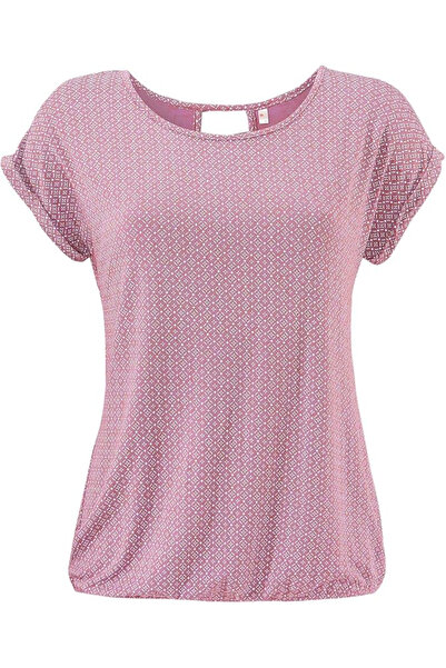 OEM Women's summer t-shirt, minimalist all-over print, elastic, simple Pink S