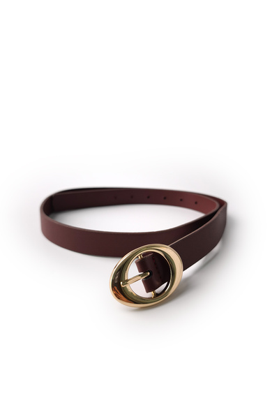 Ecrou Circle Buckle Belt Burgundy