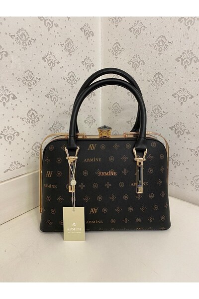 Armine Κομψή μοντέρνα τσάντα χειρός με φερμουάρ, μαύρη