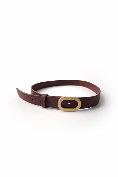 Ecrou Oval Buckle Belt Burgundy