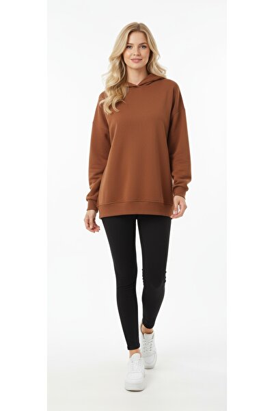 gigigiyim Brown Oversized Three Thread Unisex Sweatshirt