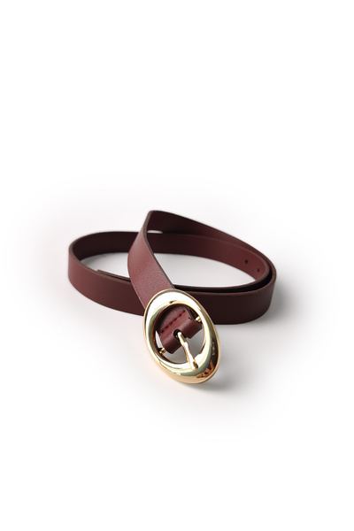 Ecrou Circle Buckle Belt Burgundy
