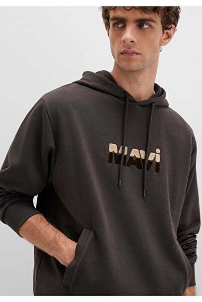 Mavi 0S10395 Мъжка суитшърт с качулка и лого BROWN