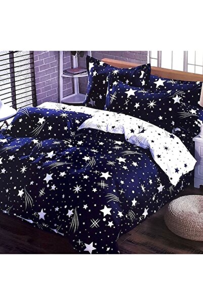 OEM Bed linen for 2 persons, finet cotton, 6 pieces, reversible, navy, SP605