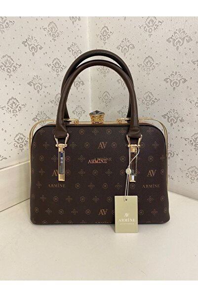 Armine Modern Practical Coffee Printed Handbag Stylish Handbag