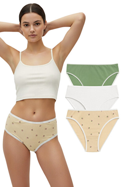 PAMORA Πακέτο με 3 βαμβακερά γυναικεία εσώρουχα μεγάλου μεγέθους Bato