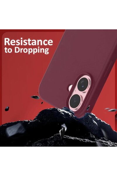 Margoun Liquid Silicone Case for iPhone 16 Plus (Color Burgundy)