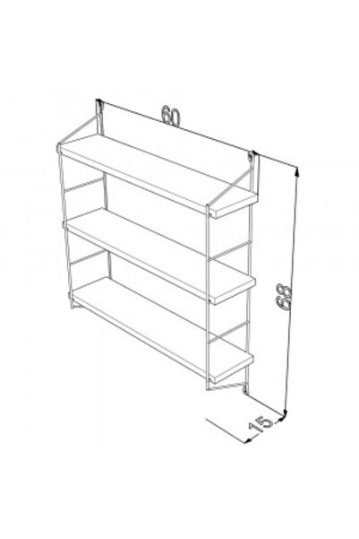 Artenova Neelix 3-shelf wall shelf, Pal/metal, yellow oak