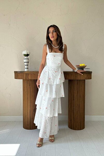 BY BASAK collection Rochie roz în straturi cu șireturi la spate