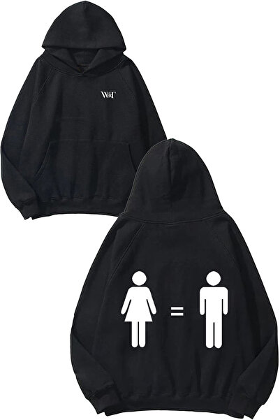 THEWERT Femism Egalitate Design vizual Spate cu imprimeu Negru cu glugă Swea ...