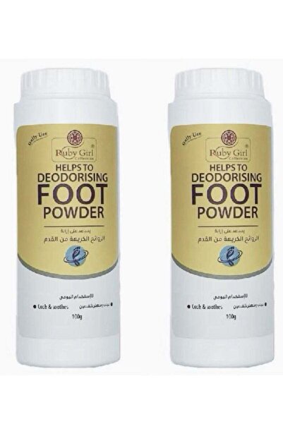 Ruby Girl بودرة مزيلة للروائح للقدمين، 100 غرام، عبوة من قطعتين