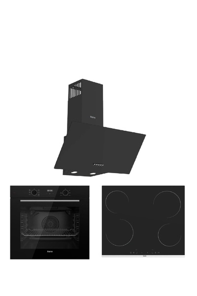 Ferre Flowart Serisi (QBL63CS MS261 Elektirikli Ocak D086) Ankastre Set