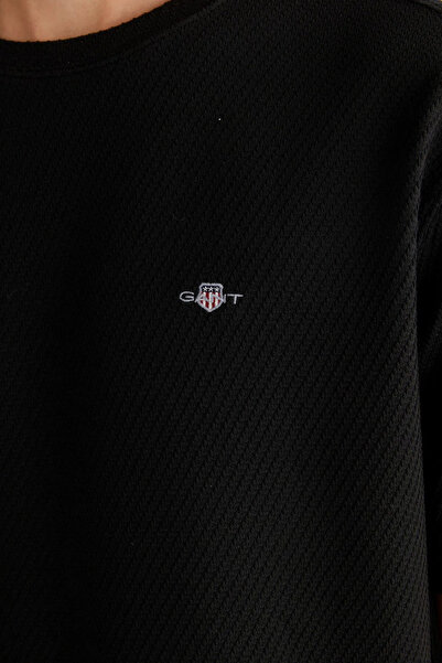 Gant Men's Black Jacquard C-Neck T-Shirt