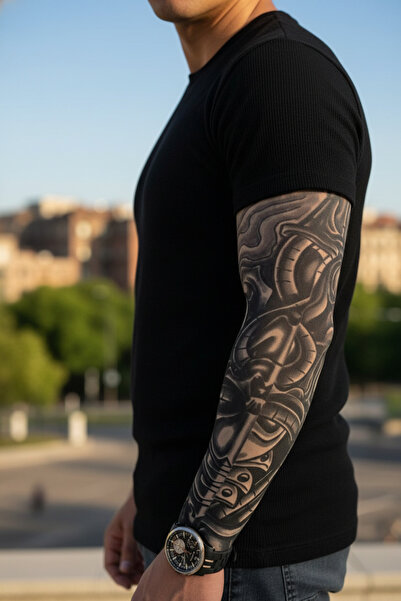Lavmi Giyilebilir Dövme Çift Kol 2 Adet Kol Çorap Dövmesi Sleeve Tattoo Model71